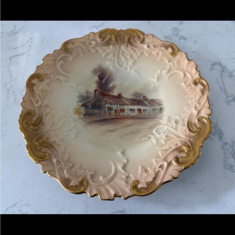ANTIQUE 1878 GRAINGER ROYAL WORCESTER HAND PAINTED PLATE